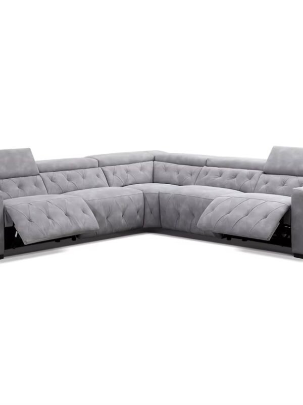 Dream rest Grey sued chesterfield sofa 5 seater
