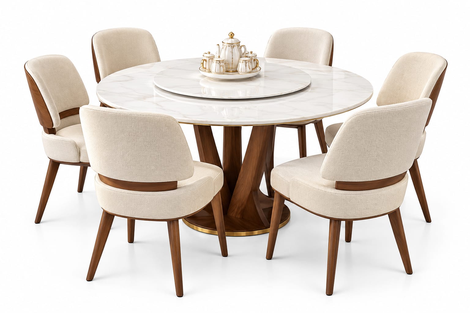 6 Seater Round Dining Table with Lazy Susan 6 Seater Round Dining Table with Lazy Susan